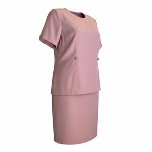 SL Fashion Pink Peplum Dress Classic Timeless Faux Set Look Sheath 22W - Career